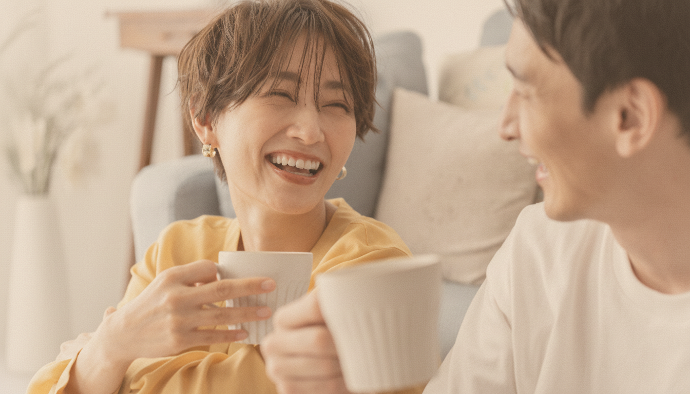 セフレか彼氏と話す女性