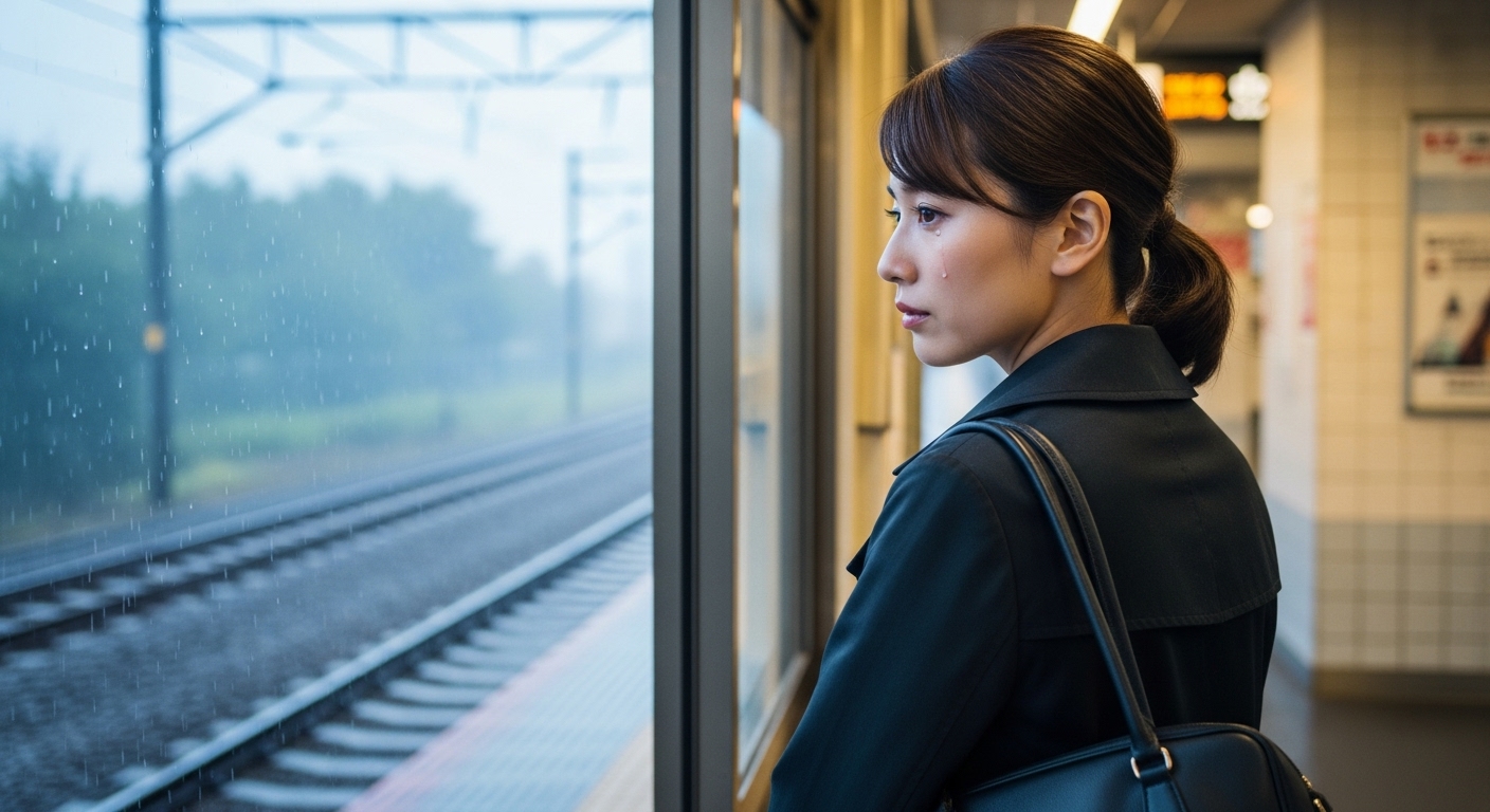 秘密の恋に悩む女性のイメージ画像