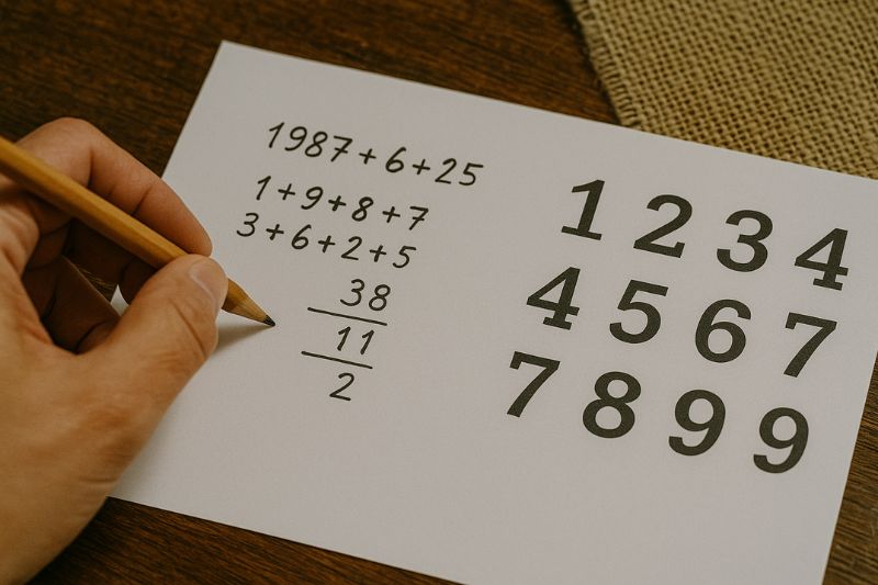 数字と幾何学模様の数秘術イメージ
