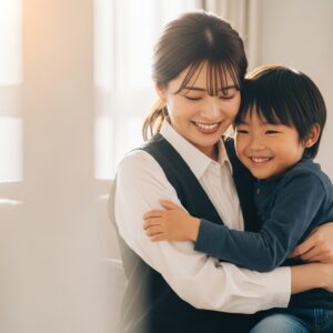 子連れの女性