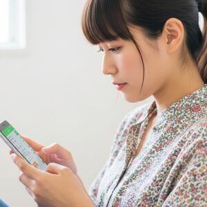 LINEをしている女性