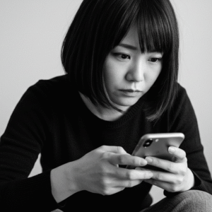 ChatGPTをしている女性