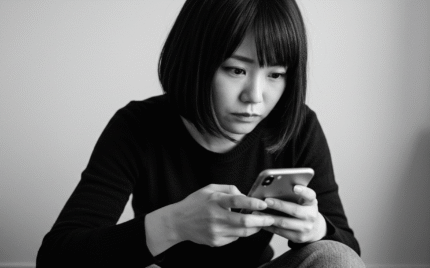 ChatGPTをしている女性
