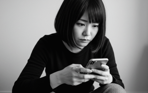 ChatGPTをしている女性