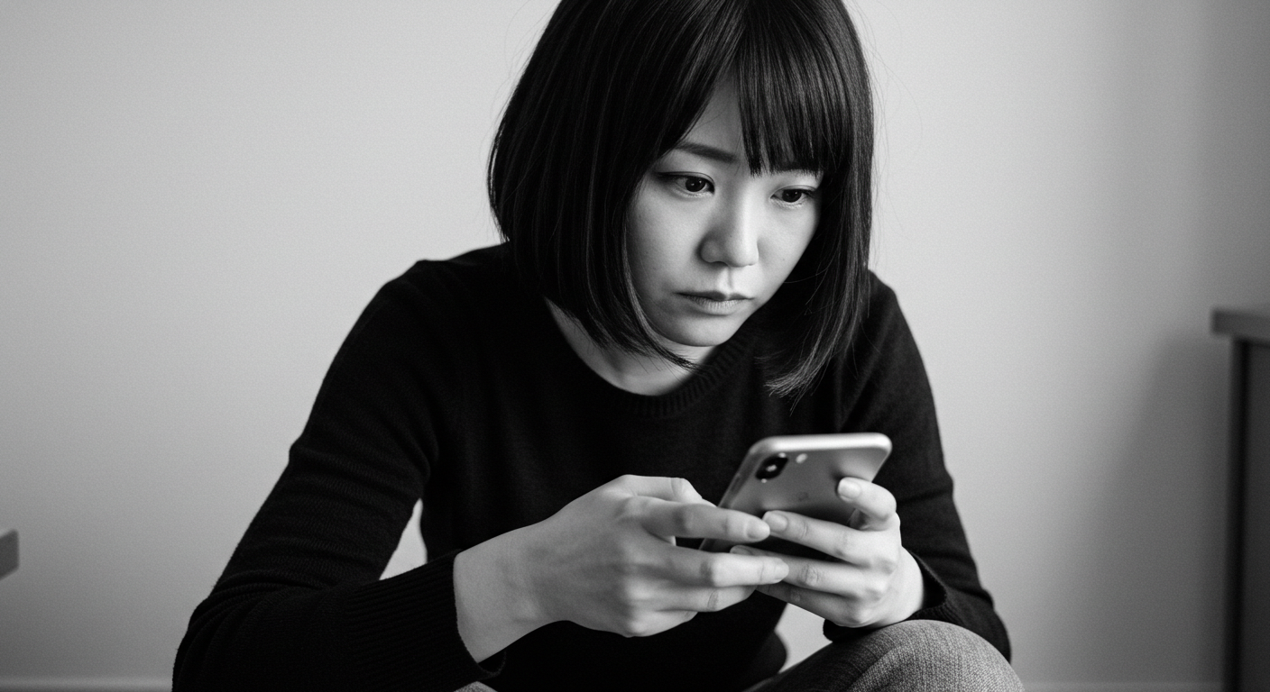 ChatGPTをしている女性
