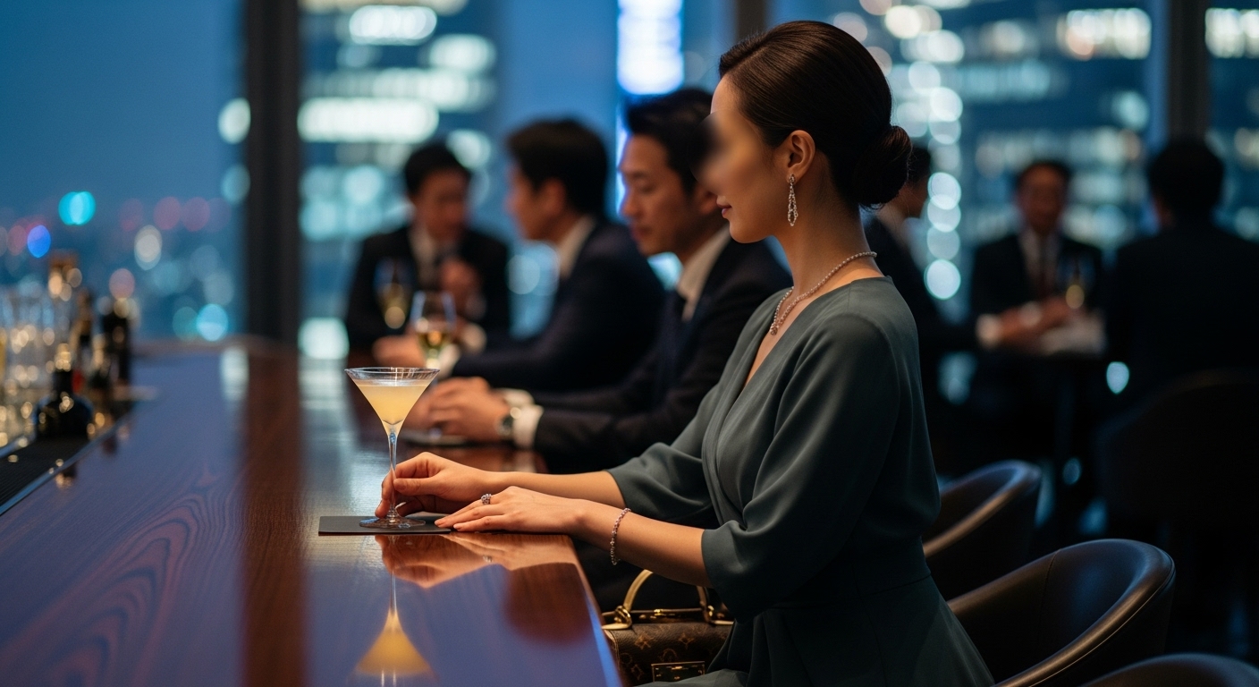 男性と食事をする女性