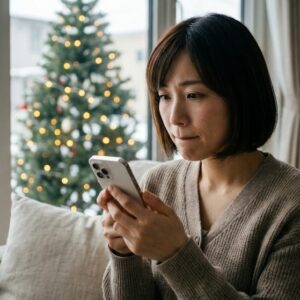 クリスマスを待つ女性