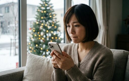 クリスマスを待つ女性