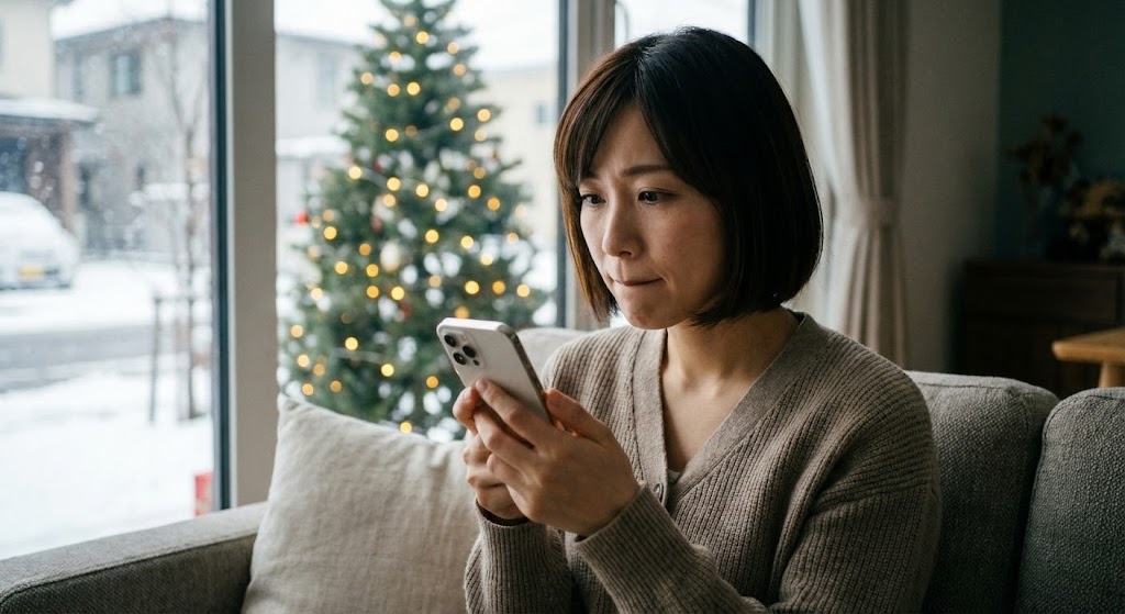 クリスマスを待つ女性