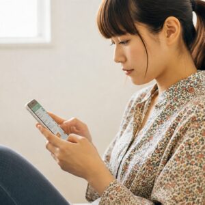 LINEをしている女性