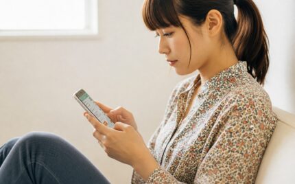 LINEをしている女性